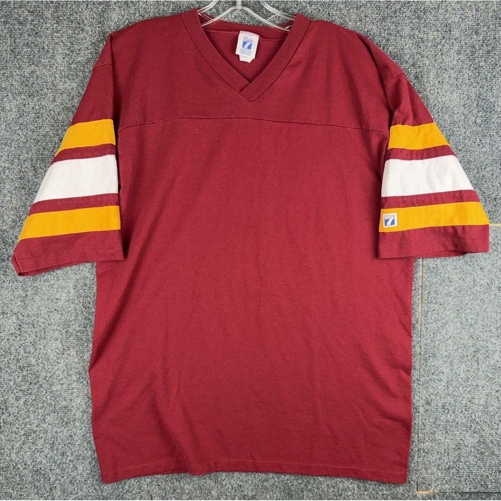 Vintage Logo 7 Jersey Shirt Men Sz XL 80s Blank Red USA USC Redskins Color way